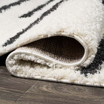 Alaro Berber Stripe Shag Area Rug